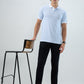 Raymond Men Blue Modern Fit Print Polo Neck Collar T-shirt