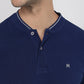 Raymond Men Blue Modern Fit Solid Polo Neck Collar T-Shirt