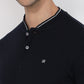 Raymond Men Blue Modern Fit Solid Polo Neck Collar T-Shirt
