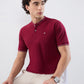 Raymond Men Maroon Modern Fit Solid Polo Neck Collar T-shirt