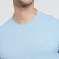 Raymond Men Blue Regular Fit Solid Crew Neck Collar T-shirt