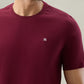 Raymond Men Maroon Regular Fit Solid Crew Neck Collar T-Shirt