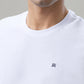 Raymond Men White Regular Fit Solid Crew Neck Collar T-Shirt