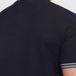 Raymond Men Blue Modern Fit Solid Polo Neck Collar T-shirt