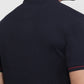 Raymond Men Blue Modern Fit Solid Polo Neck Collar T-shirt