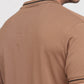 Raymond Men Brown Modern Fit Solid Polo Neck Collar T-shirt