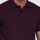 Raymond Men Violet Modern Fit Solid Polo Neck Collar T-shirt