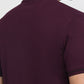 Raymond Men Violet Modern Fit Solid Polo Neck Collar T-shirt