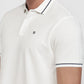 Raymond Men White Modern Fit Solid Polo Neck Collar T-shirt