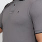 Raymond Men Grey Modern Fit Solid Polo Neck Collar T-shirt
