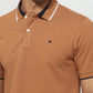 Raymond Men Brown Modern Fit Solid Polo Neck Collar T-shirt