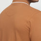 Raymond Men Brown Modern Fit Solid Polo Neck Collar T-shirt