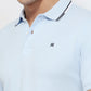 Raymond Men Blue Modern Fit Solid Polo Neck Collar T-shirt