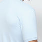 Raymond Men Blue Modern Fit Solid Polo Neck Collar T-shirt