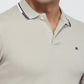 Raymond Men Grey Modern Fit Solid Polo Neck Collar T-shirt