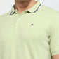 Raymond Men Green Modern Fit Solid Polo Neck Collar T-shirt