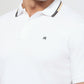 Raymond Men White Modern Fit Solid Polo Neck Collar T-shirt