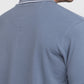 Raymond Men Blue Modern Fit Solid Polo Neck Collar T-shirt