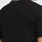 Raymond Men Black Modern Fit Solid Polo Neck Collar T-shirt