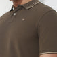 Raymond Men Green Modern Fit Solid Polo Neck Collar T-shirt