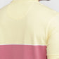 Raymond Men Yellow Modern Fit Stripe Polo Neck Collar T-shirt
