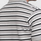 Raymond Men Grey Modern Fit Stripe Polo Neck Collar T-shirt