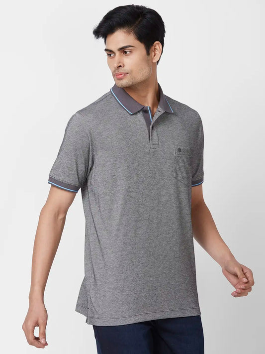 Raymond Contemporary Fit Solid Medium Green T-Shirt