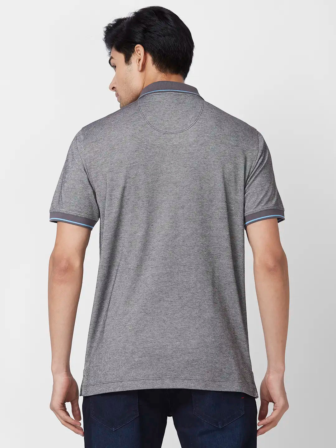 Raymond Contemporary Fit Solid Medium Green T-Shirt
