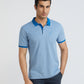 Raymond Men Blue Modern Fit Solid Polo Neck Collar T-Shirt