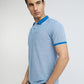 Raymond Men Blue Modern Fit Solid Polo Neck Collar T-Shirt