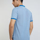 Raymond Men Blue Modern Fit Solid Polo Neck Collar T-Shirt