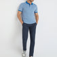 Raymond Men Blue Modern Fit Solid Polo Neck Collar T-Shirt
