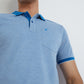 Raymond Men Blue Modern Fit Solid Polo Neck Collar T-Shirt
