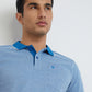 Raymond Men Blue Modern Fit Solid Polo Neck Collar T-Shirt
