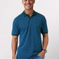 Raymond Men Blue Modern Fit Solid Polo Neck Collar T-Shirt