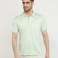 Raymond Men Green Regular Fit Jacquard Polo Neck Collar T-Shirt
