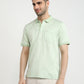 Raymond Men Green Regular Fit Jacquard Polo Neck Collar T-Shirt