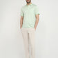 Raymond Men Green Regular Fit Jacquard Polo Neck Collar T-Shirt