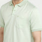 Raymond Men Green Regular Fit Jacquard Polo Neck Collar T-Shirt