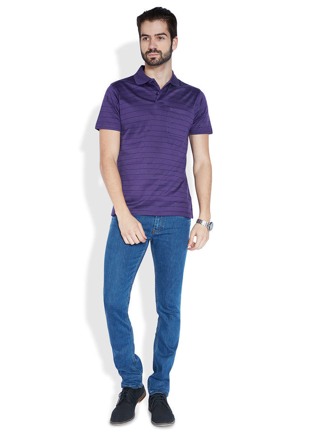 Raymond Blue Tailored Fit Cotton T-Shirt