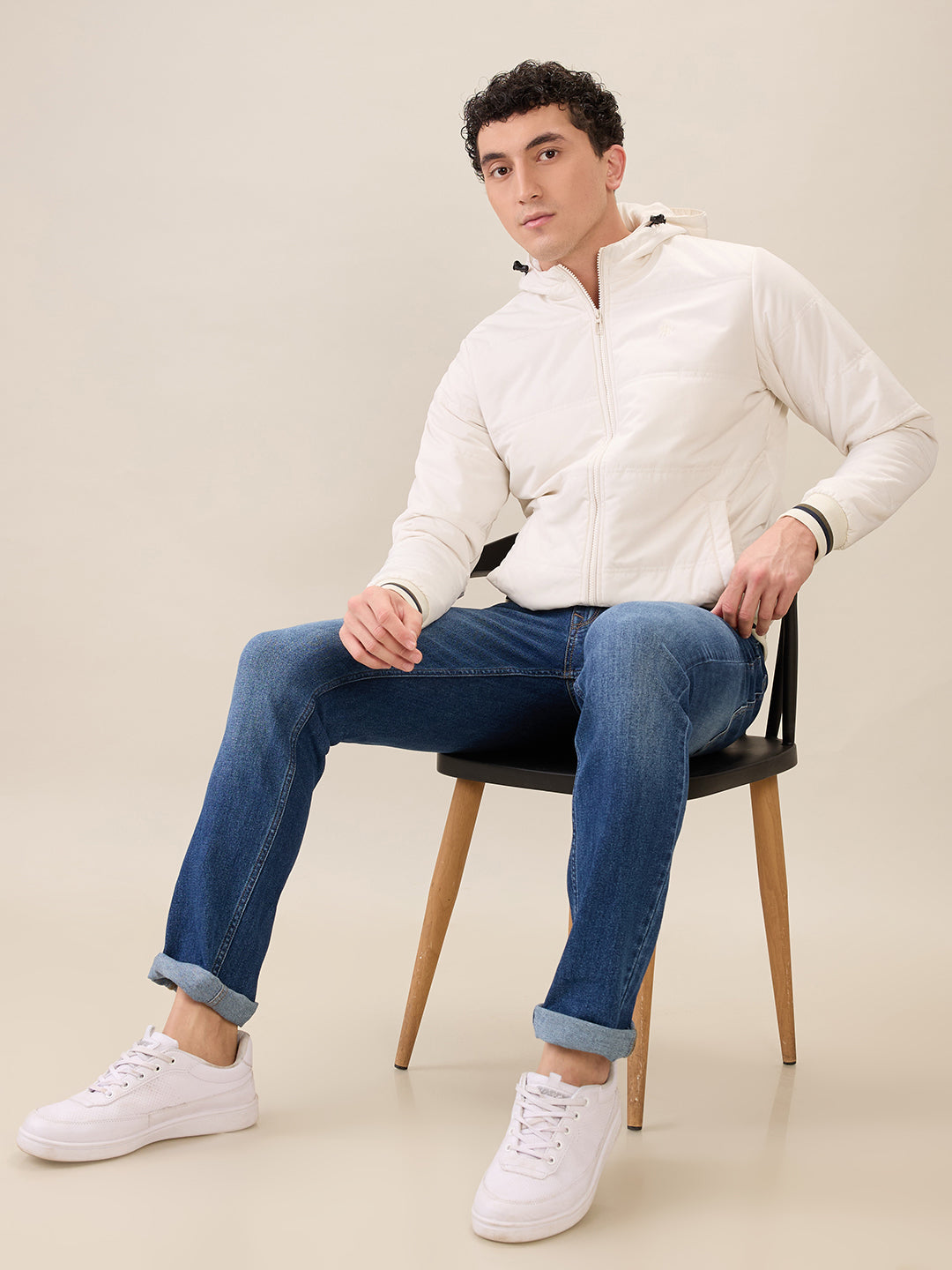 Raymond Men White Regular Fit Solid Casual Jacket