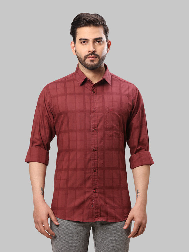 Raymond Maroon Casual Shirt 