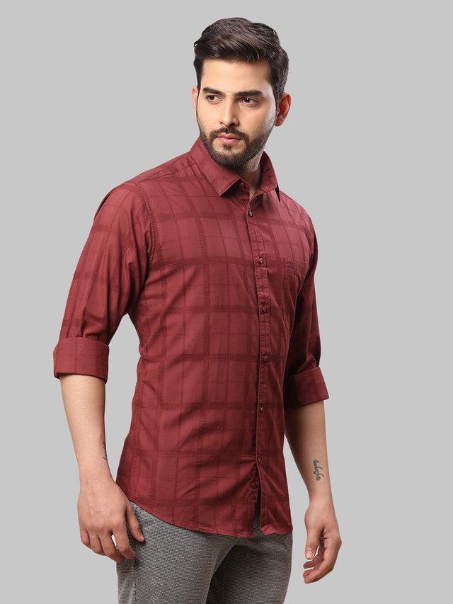 Raymond Maroon Casual Shirt 