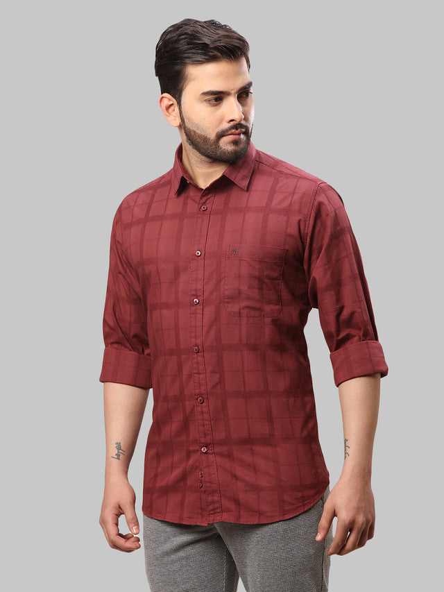 Raymond Maroon Casual Shirt 