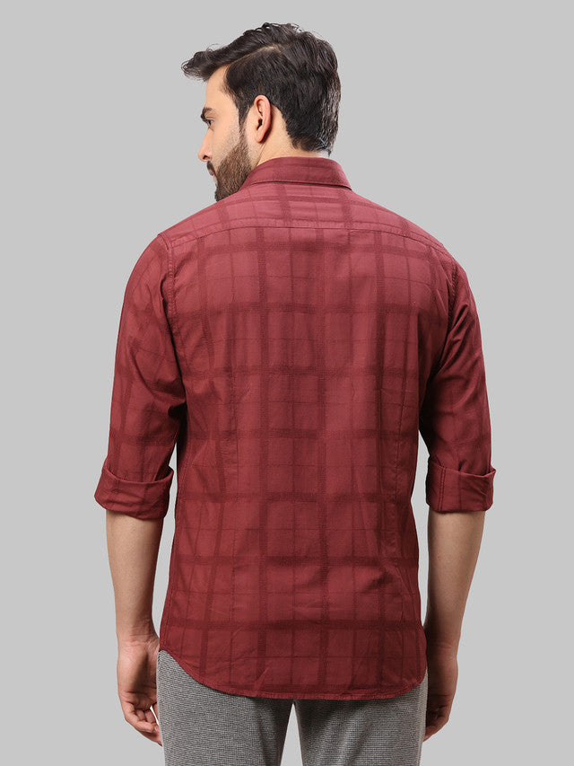 Raymond Maroon Casual Shirt 