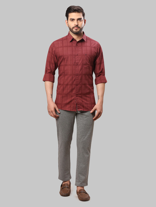 Raymond Maroon Casual Shirt 