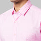 Raymond Pink Solid Slim Fit Full Sleeve Cotton Shirt