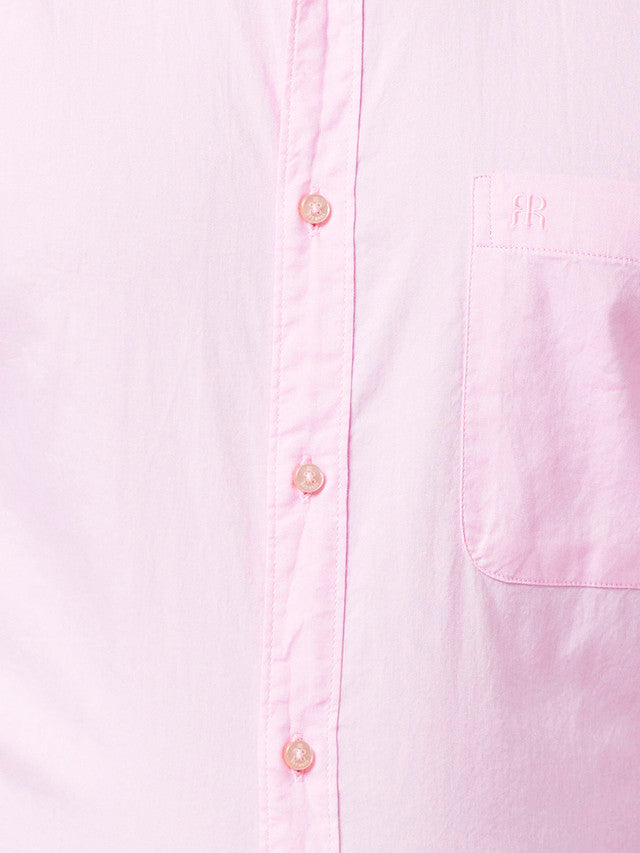 Raymond Pink Solid Slim Fit Full Sleeve Cotton Shirt