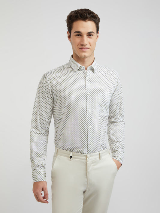 Men Slim Fit White Shirt