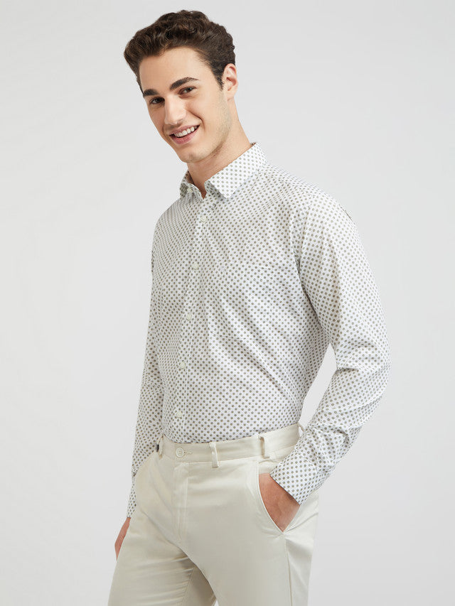 Men Slim Fit White Shirt